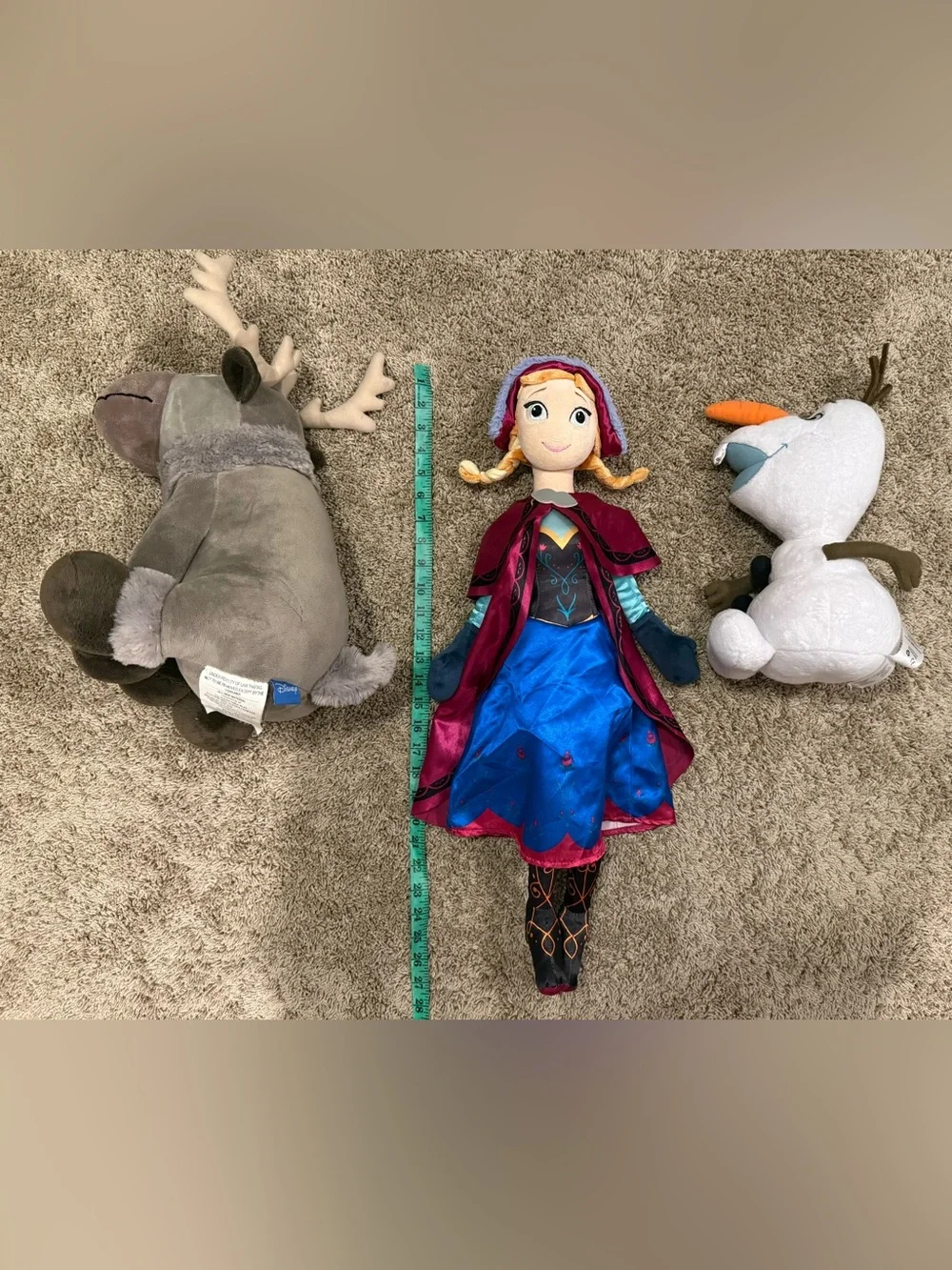 Disney Frozen Plush Bundle Sven Anna Olaf Stuffed Animals Large Lot of 3